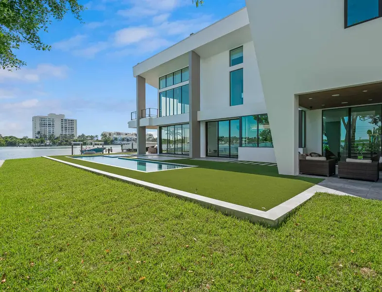 modern home along the water in south florida