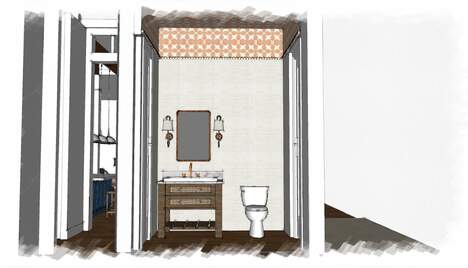 pool overlooking the ocean in lite up the night