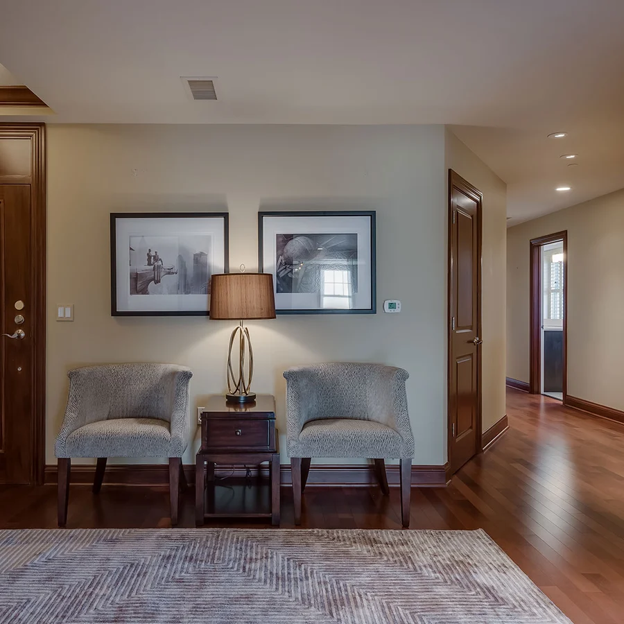 sitting area in hallway