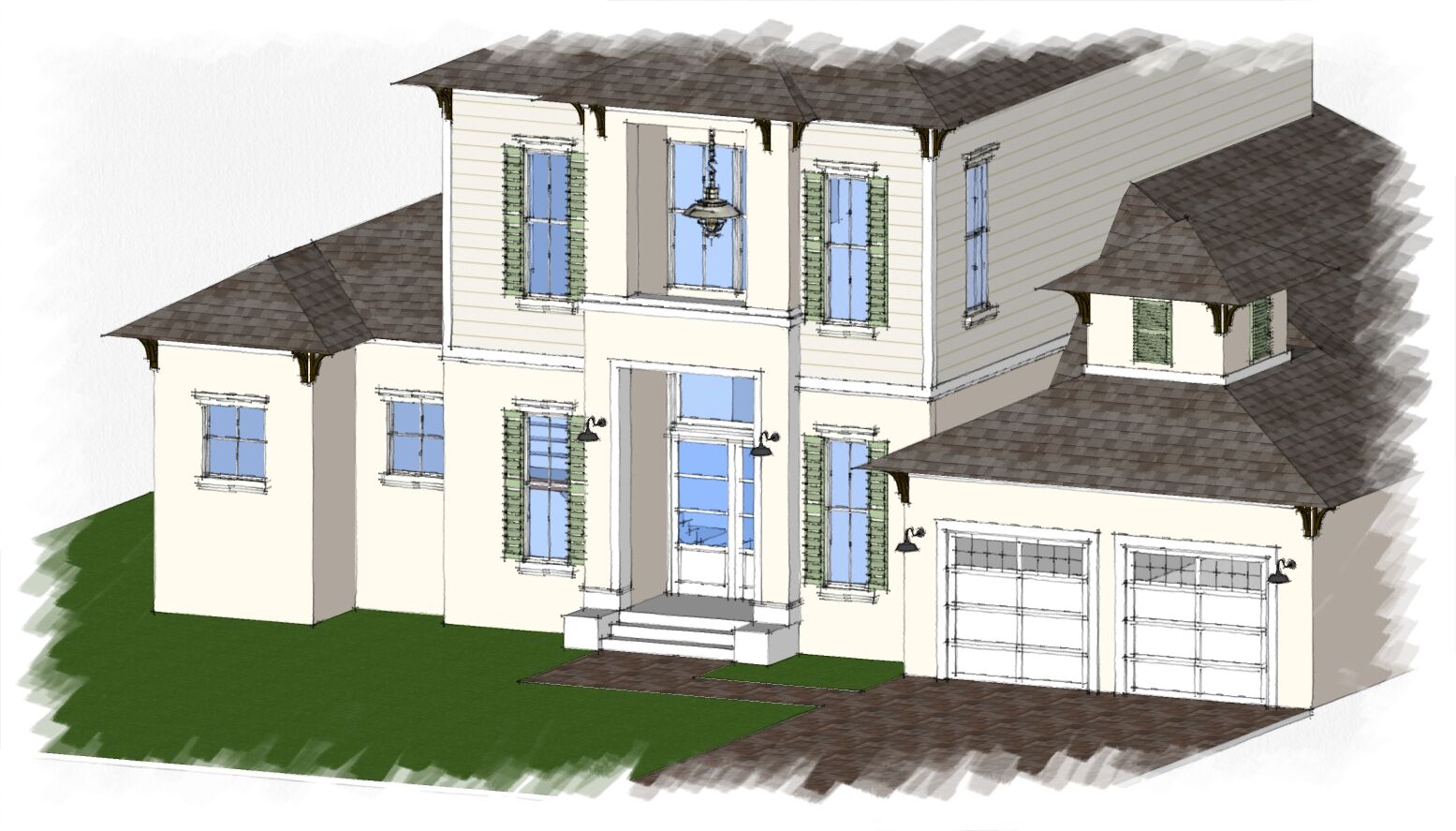 pool overlooking the ocean in lite up the night