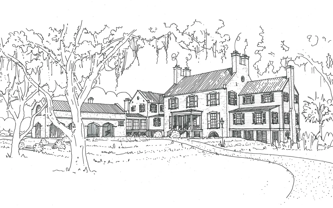 drawings of the Johns Island Plantation