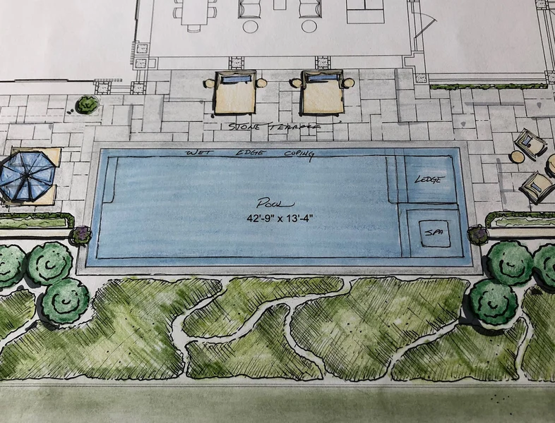 drawing of johns island plantation construction