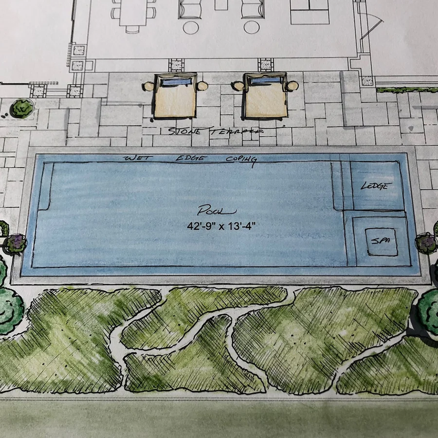 drawing of johns island plantation construction