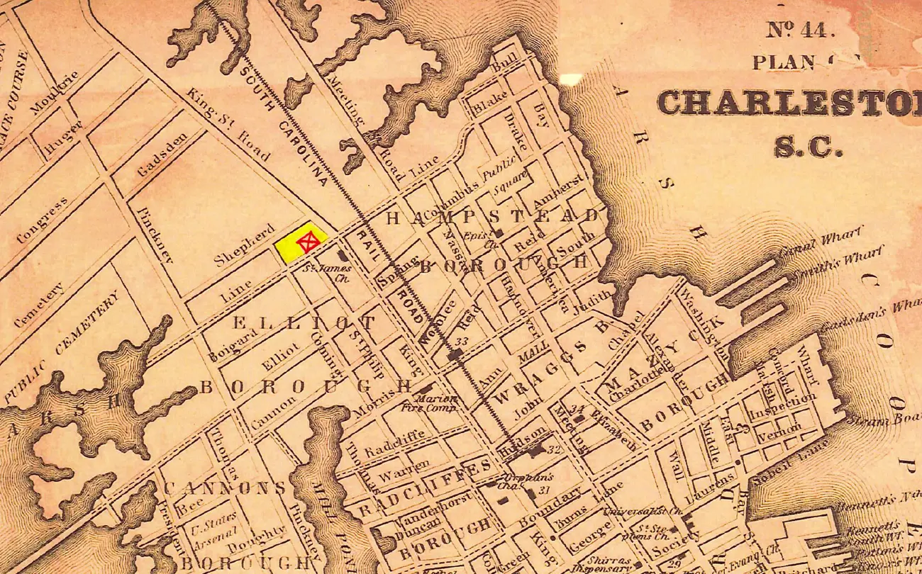 An old street map of Charleston, South Carolina.