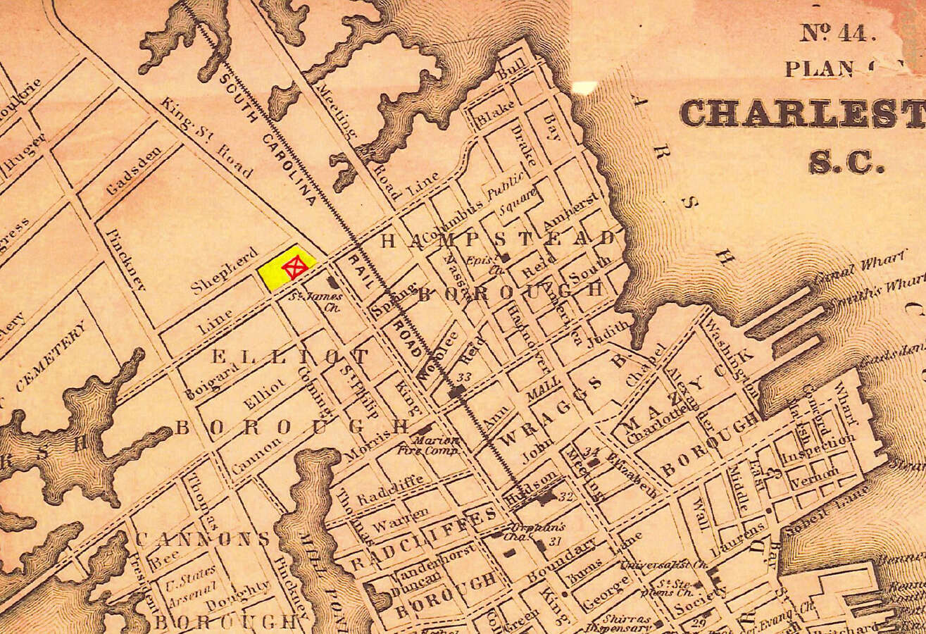 An old street map of Charleston, South Carolina.