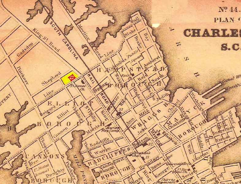 An old street map of Charleston, South Carolina.