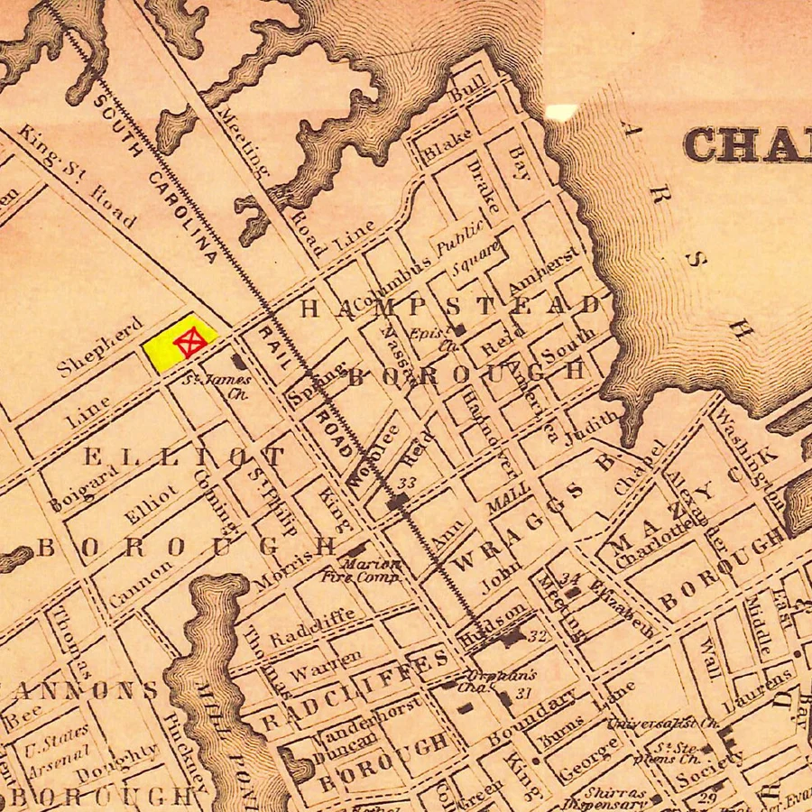 An old street map of Charleston, South Carolina.