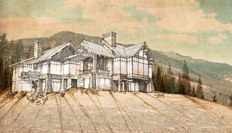 architectural drawing of the lookout lodge by rothrock construction