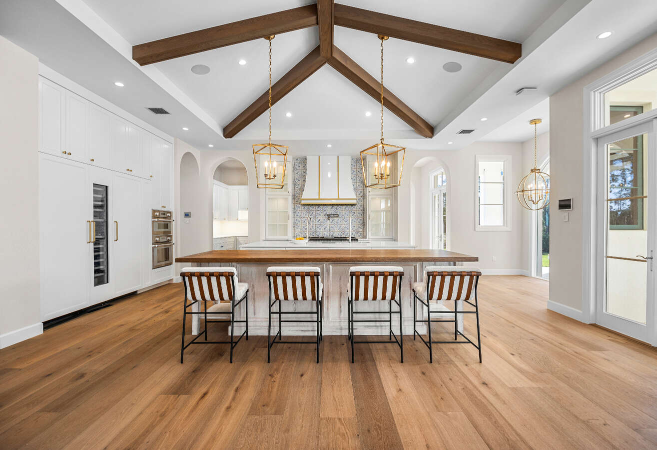 large open kitchen with an island bar