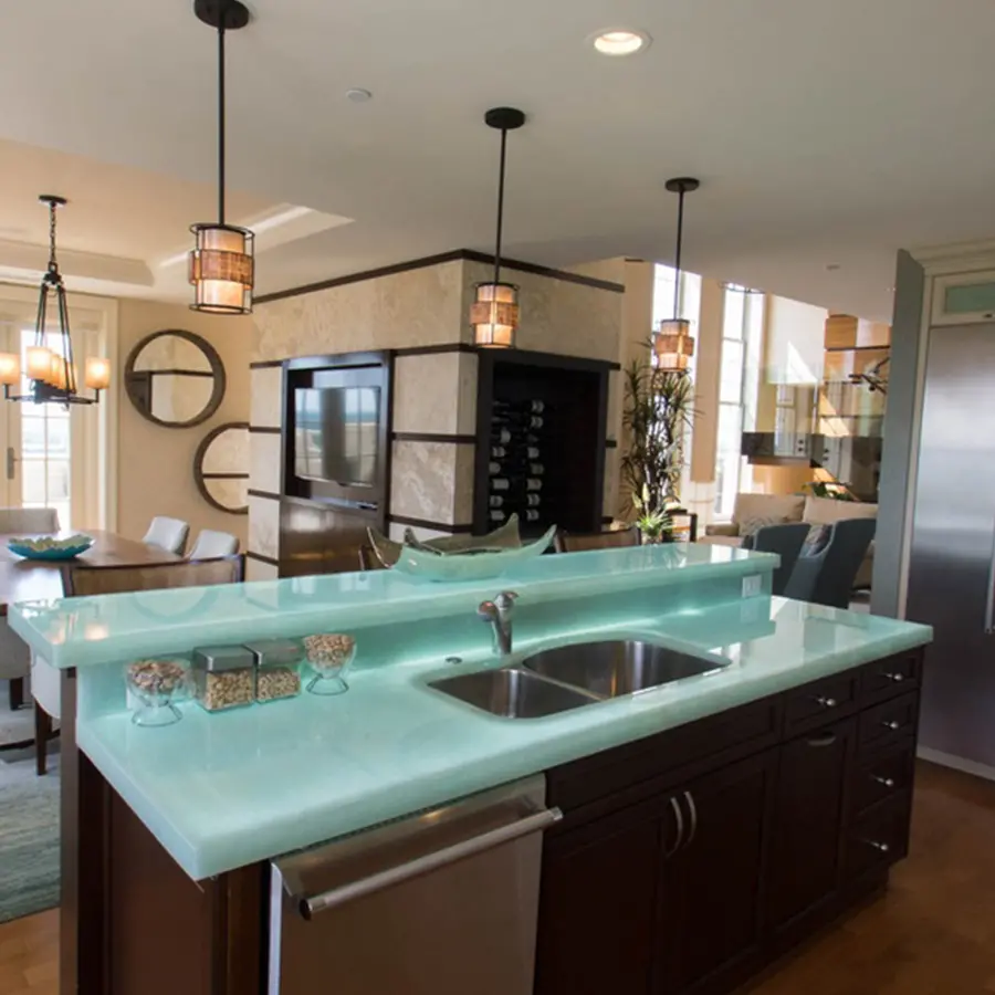 kitchen and dining area of park view penthouse