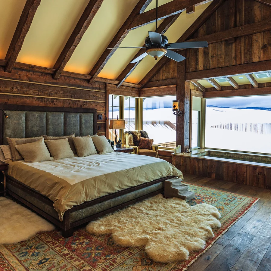 beautiful bedroom overlooking the twin eagle ranch