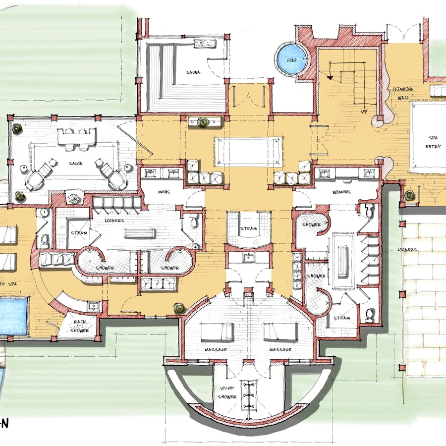 architectural drawings of wild west lodge