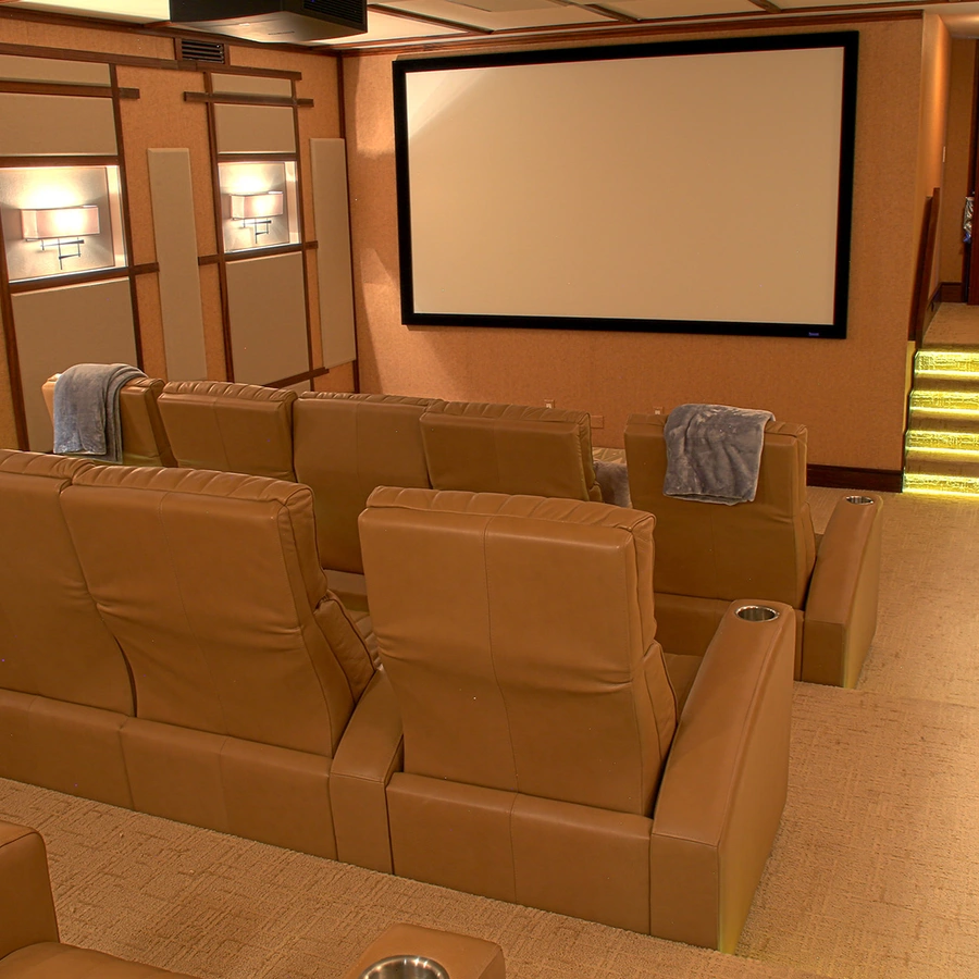 home theater with plenty of seating